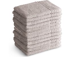 OUTLET BADTEXTIEL - set van 12 - washand 16x21 - lichtgrijs