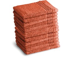 OUTLET BADTEXTIEL - set van 12 - washand 16x21 - terracotta