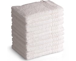 OUTLET BADTEXTIEL - set van 12 - Washandjes 16x21 cm - wit
