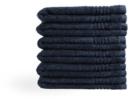 OUTLET BADTEXTIEL - set van 6 - gastendoek 30x50 - navy