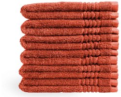 OUTLET BADTEXTIEL - set van 6 - gastendoek 30x50 - terracotta