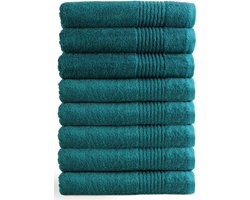 OUTLET BADTEXTIEL - set van 8 - badlaken 70x140 cm - turquoise