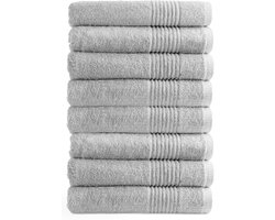 OUTLET BADTEXTIEL - set van 8 - badlaken 70x140 cm - zandgrijs