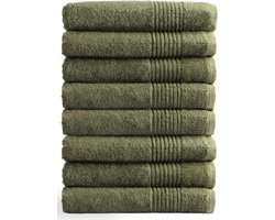 OUTLET BADTEXTIEL - set van 8 - badlaken 70x140 - groen