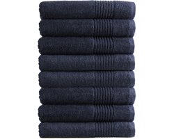 OUTLET BADTEXTIEL - set van 8 - badlaken 70x140 - navy
