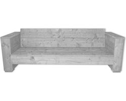 Outside Meubelen | Tuinbank steigerhout | Driepersoons bank | Wit | Geen kussens | Tuinbankje | Tuinmeubelen | Loungeset