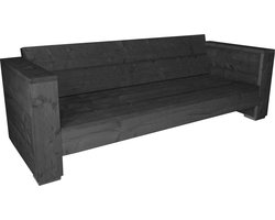 Outside Meubelen | Tuinbank steigerhout | driepersoons bank | Zwart | Geen kussens | Tuinbankje | Tuinmeubelen | Loungeset