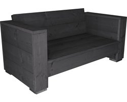 Outside Meubelen | Tuinbank steigerhout | tweepersoons bank | Zwart  | Geen kussens | Tuinbankje | Tuinmeubelen | Loungeset