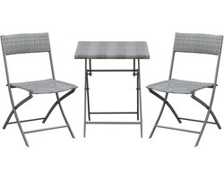 Outsunny - Balkonmeubel - 3-delige Set - Weerbestendig - Grijs