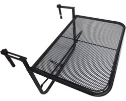 Outsunny - Balkontafel - in Hoogte verstelbaar - Vierkante - Zwart