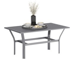 Outsunny bijzettafel - metaal - 91,5x55x45 cm - donkergrijs