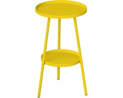 Outsunny bijzettafel voor op het terras - Metaal - 32x32x51cm - Geel