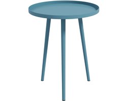 Outsunny bijzettafel voor op het terras - Staal - 40x40x50cm - Blauw