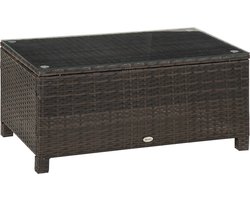 Outsunny bijzettafel - weerbestendig - pe-rotan - bruin