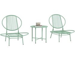 Outsunny - Bistroset - 3 delig - Kunststof - Staal - Groen