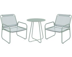 Outsunny - Bistroset - 3-delig - Staal - Mesh - Groen