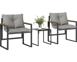 Outsunny Bistroset voor buiten - Metaal, Textilene - 64 x 62 x 68 cm - Grijs
