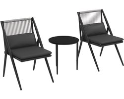 Outsunny-Buiten Bistroset-Aluminium-52x60x82cm-Grijs