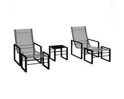 Outsunny-Buiten Bistroset-Polyester-66x82.5x95cm-Donkergrijs