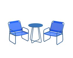 Outsunny-Buiten Bistroset-Staal-63x57x82cm-Blauw