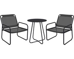 Outsunny-Buiten Bistroset-Staal-63x57x82cm-Grijs