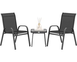 Outsunny-Buitenbistroset-Staal-55x72x89cm-Zwart