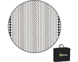 Outsunny buitenkleed - PP - 180x180x0,3 cm - Donkergrijs, wit en zwart