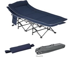 Outsunny - Campingbed - opvouwbaar - met hoofdkussen - met zijvak
