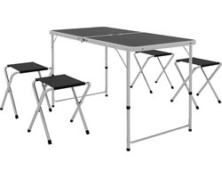 Outsunny draagbare picknicktafelset - Aluminium, Oxford-stof - 120 x 60 x 70 cm - Zwart