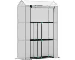 Outsunny - Foliekas - Kunststof - 100L x 40B x 150H cm - Wit