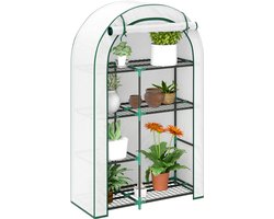 Outsunny - Foliekas - Staal - Kunststof - 100L x 45B x 160H cm - Wit