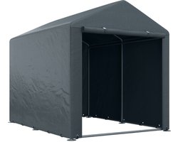 Outsunny garagetent, 1,6 x 2,18 x 1,72 m opbergtent met uv-bescherming, deur met ritssluiting, waterbestendig, kunststof garage voor tuingereedschap