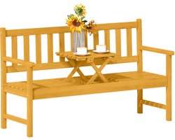 Outsunny Garden Loveseat with Built-in Coffee Table Acaciahout 149L x 56,5B x 89H cm Teak