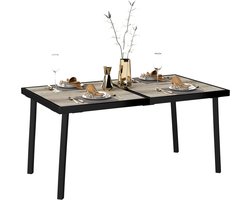 Outsunny Gartentisch PSPC-Kunststoff, Stahl Grau