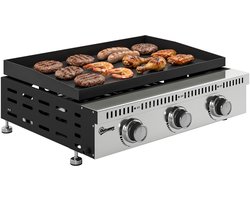Outsunny Gasgrill - Roestvrij staal, metaal - 62 x 49 x 23 cm - Zwart