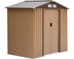 Outsunny - Gereedschapsschuur - 2 Schuifdeuren - 2 Ramen - Bruin