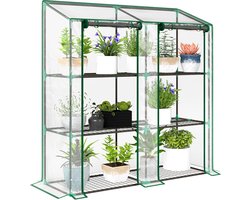Outsunny Greenhouse-Staal, Kunststof-143L x 46B x 141/151H cm-Transparant