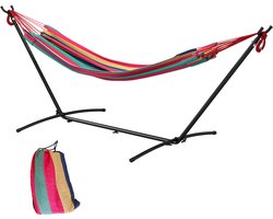 Outsunny Hangmat - Metaal - 310x117x105cm - Rood