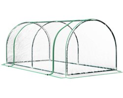 Outsunny kas, broeikas met deur, koud frame, plantenhuis, plantenkwekerij, staal, kunststof, 200 x 100 x 80 cm, groen