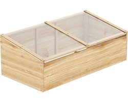 Outsunny Kas hout koude kas koude box kweekkas plantenbak voor balkon 845-374