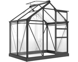 Outsunny-kas - Polycarbonaat - 190x132x201cm - Grijs, transparant