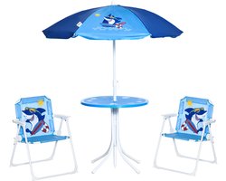 Outsunny-Kindersitzgruppe-Metall, Polyester-Ø49,5 x 50H cm-Blau