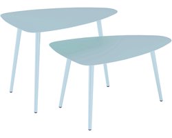 Outsunny-Koffietafelset-Staal-65x45x45cm-Lichtblauw