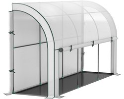 Outsunny-Kunststoff, Stahl-Weiß-300L x 80B x 157H cm-Gewächshaus