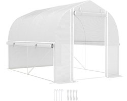 Outsunny-Kunststoff, verzinkter Stahl-Weiß-300L x 200B x 200H cm-Gewächshaus