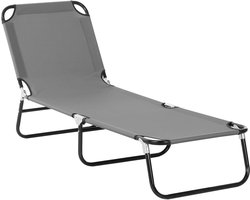 Outsunny - Ligbed - 5 Standen - Inklapbaar - Grijs