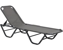 Outsunny - Ligbed - voor buiten - met 5 Niveaus - Oxford Stof - Grijs