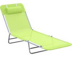 Outsunny - Ligbed - voor Buiten - met Kussen - Inklapbaar - Groen