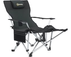 Outsunny Ligstoel voor op de camping - 600D Oxford-stof - 82x100x88cm - Zwart