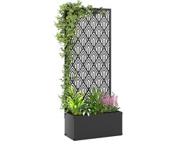 Outsunny Multifunctioneel tuinbed - Metaal - 45x21,5x110cm - Zwart